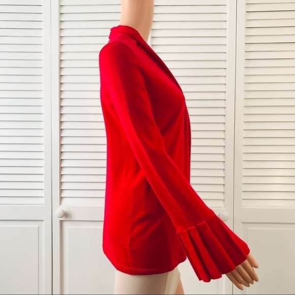 2/$25 TALBOTS Red Open Front Long Sleeve Cardigan Sweater Size Extra Small - Picture 4 of 8